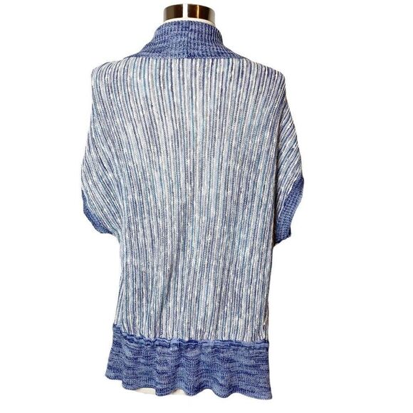 Lucky Brand XS Marled Blue Knit Short Sleeve Cardigan Sweater - Picture 5 of 10